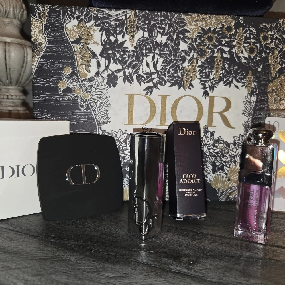 Dior Beauty Bundle Addict Lipstick Holder, Oil, Pouch, Mirr, With 10 of 💙 W/box